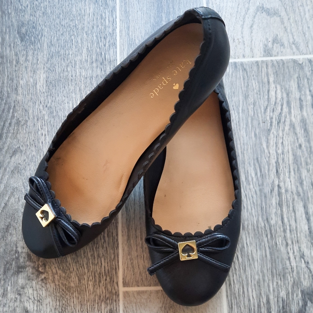 Kate Spade Black Ballet Flats 8.5